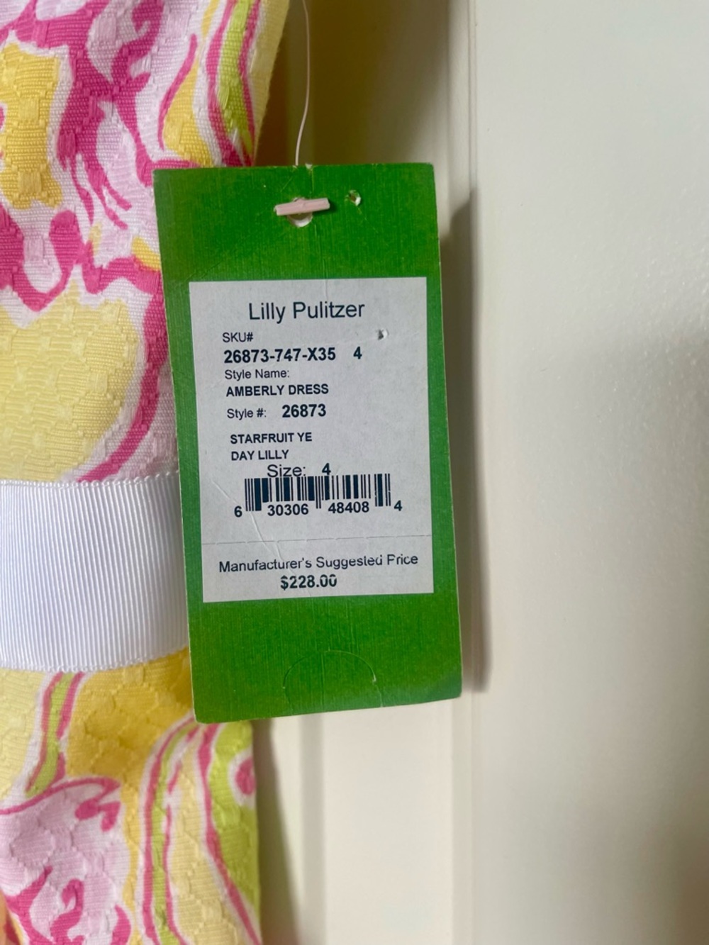 Lilly Pulitzer Yellow Strapless Floral Dress with Pink Accents - Picture 4 of 4